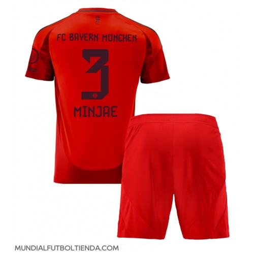 Camiseta Bayern Munich Kim Min-jae #3 Primera Equipación Replica 2024-25 para niños mangas cortas (+ Pantalones cortos)